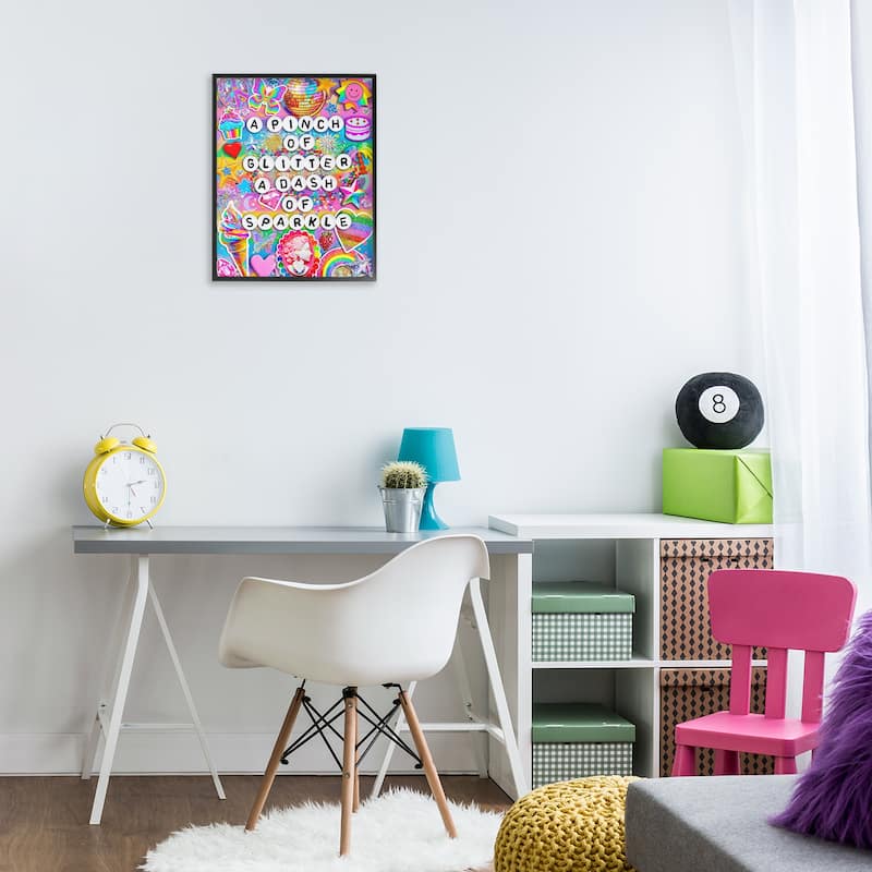 Stupell Pinch Of Glitter & Sparkle Framed Giclee Art Design By Jess Stempel
