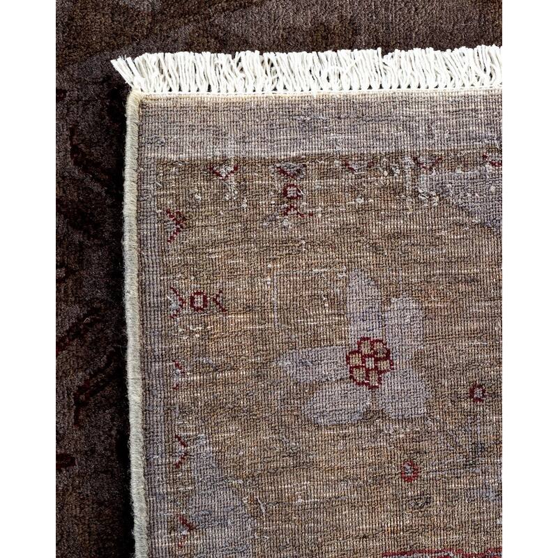 Overton Hand Knotted Wool Vintage Inspired Modern Contemporary Overdyed Gray Area Rug - 5' 10" x 9' 3"