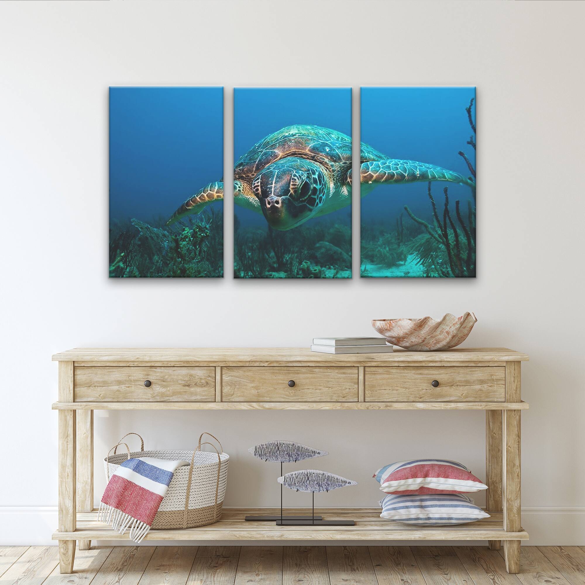 Ready2HangArt 'Turtle' 3Piece Wrapped Canvas Wall Art Set Bed Bath