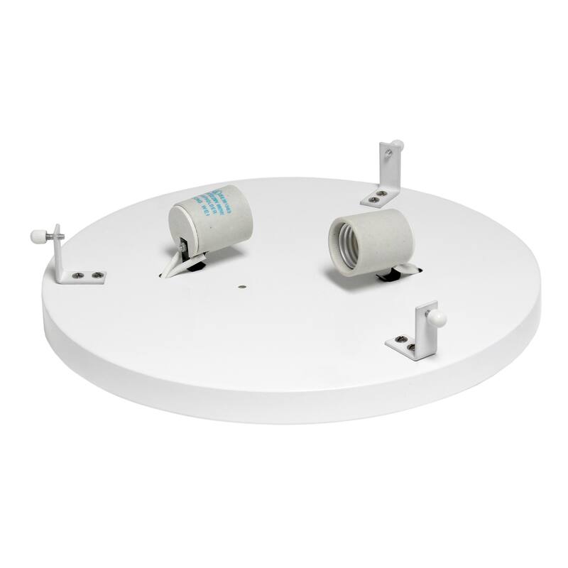 Round Flush Mount Ceiling Light 12 Inch 2 Light White Modern Interior Lighting