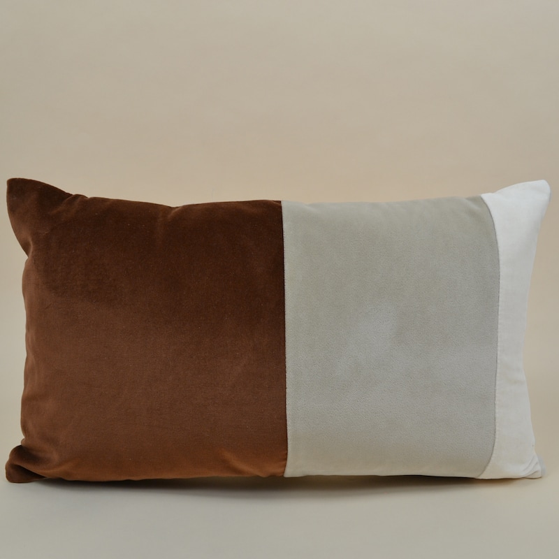 Jiti Indoor Rainbow Modern Contemporary Vertical Striped Cotton Velvet Rectangle Lumbar Pillows Cushions for Sofa Chair 12 x 20