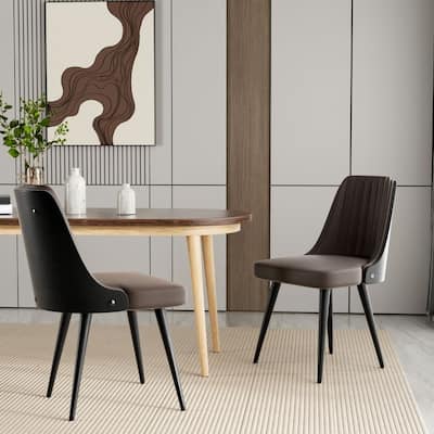 Set of 2 Faux Leather Dining Chairs