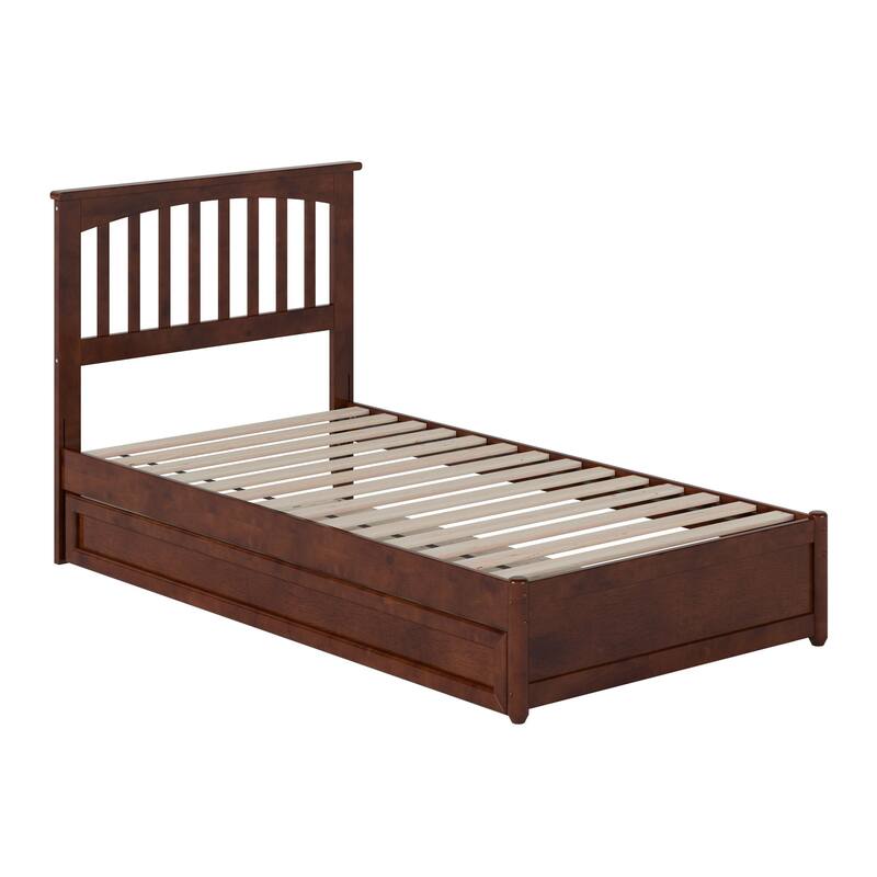 Everett Platform Bed with Panel Footboard and Twin Trundle