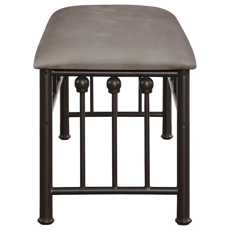 Livingston Microfiber Upholstered Bench Brown and Dark Bronze