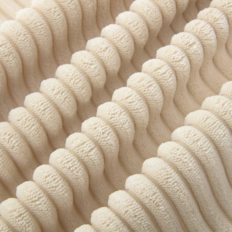 Beige 105" Corduroy Upholstered 3-Seater Sofa with Removable Back Cushions