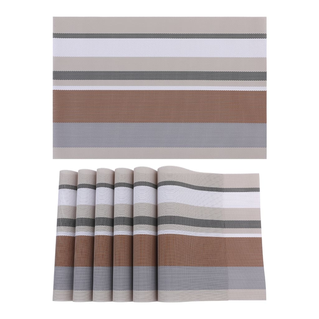 Morden Placemats Set of 6 PVC Placemats for Dining Table Decor Indoor Outdoor Kitchen Table Mat Wipe Clean - 18*12in