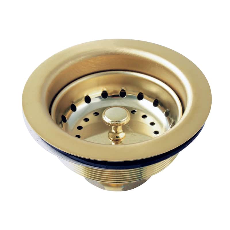 Fresno 3-1/2 Inch Kitchen Sink Basket Strainer Only - Polished Brass