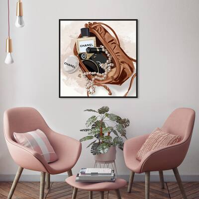 Oliver Gal 'Boho Luxe Accessories' Fashion and Glam Wall Art Framed Canvas Print Handbags - Brown, White