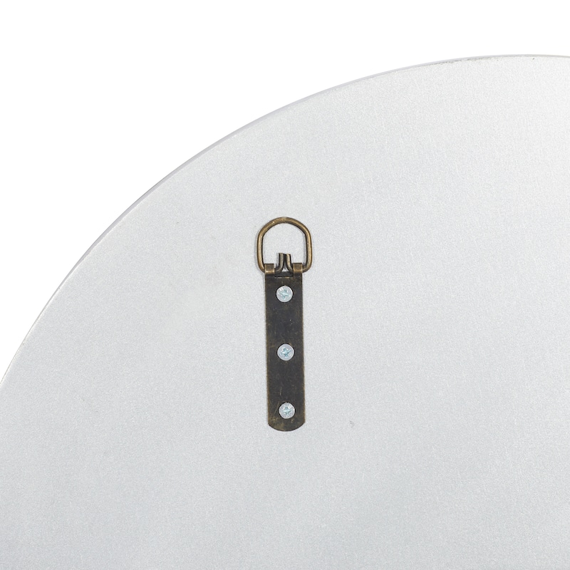 Glass Mirrored Wall Clock with Floating Crystals - White - Roche River Decor - 2"W x 20"L x 20"H