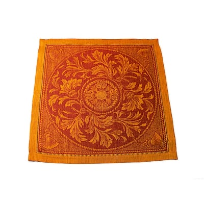 French Home Linen Set of 6 Renaissance Napkins - Warm Sienna & Saffron