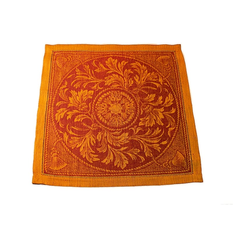 French Home Linen Set of 6 Renaissance Napkins - Warm Sienna & Saffron