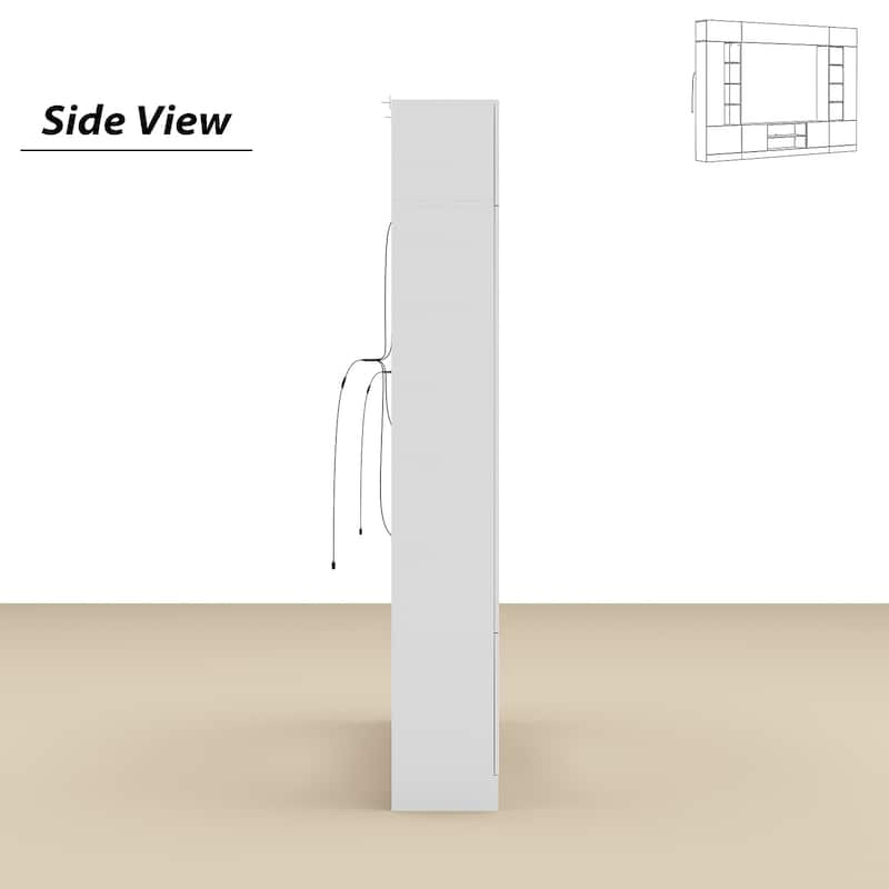 114.2"W Large Modern TV Console Table Media Entertainment Center