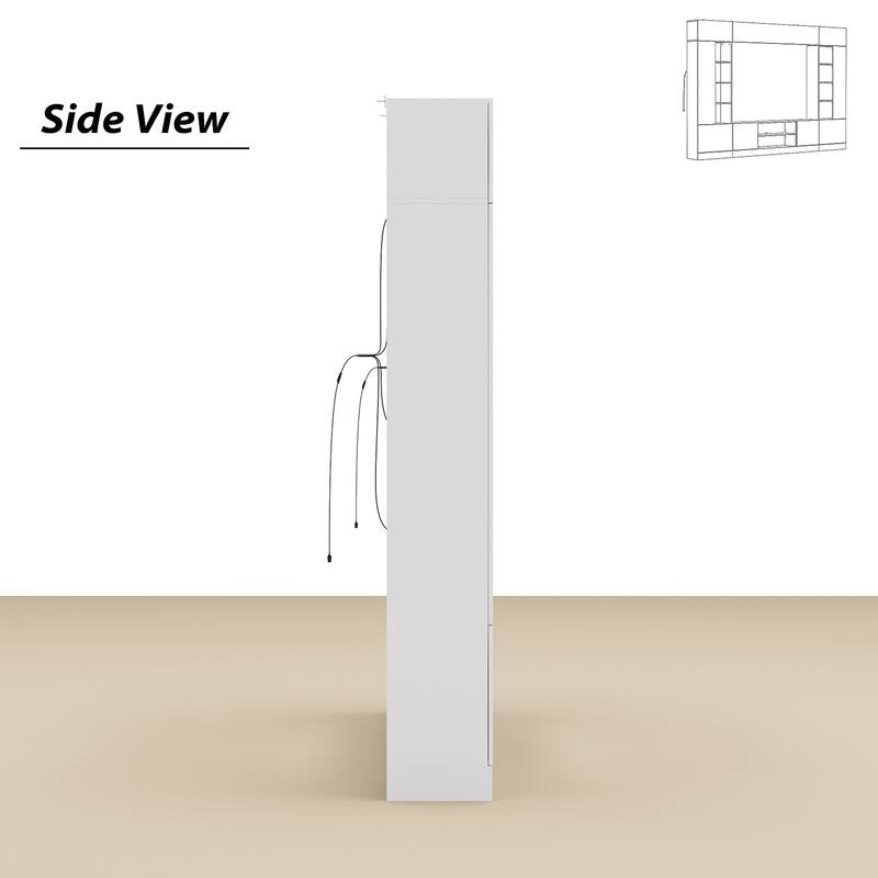 Wall Unit TV Stand with Bookshelves for TVs up to 70", Modern Console