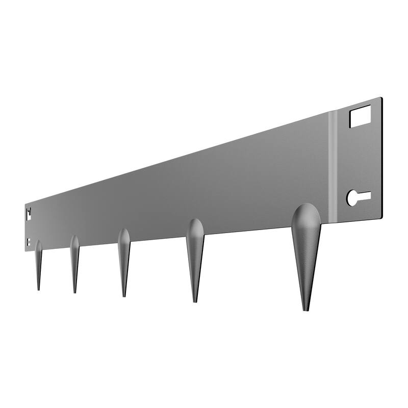 5 Pack Dark Grey Galvanized Steel Landscape Edging Garden Border with Ground Spikes for Flowerbeds - 39 x 7.13 x 0.06 in