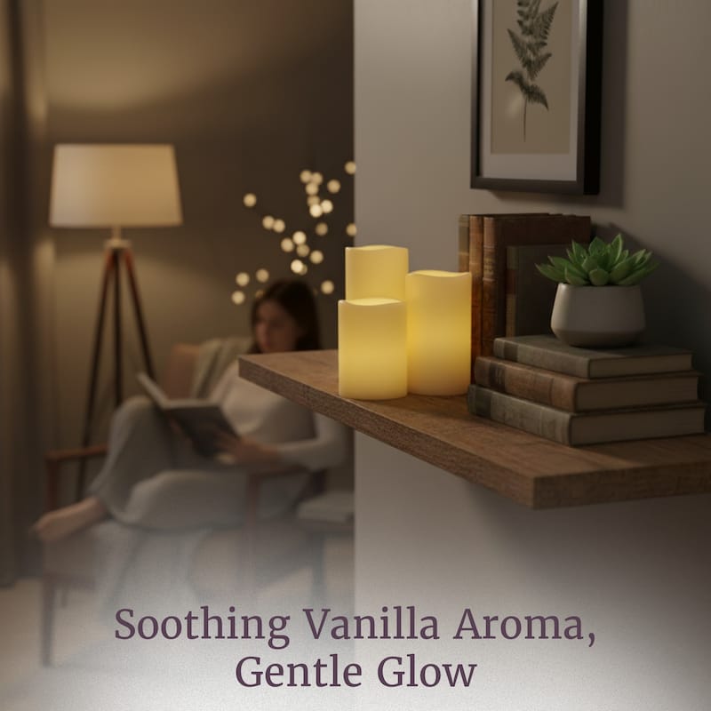 Lavish Home Set of 3 LED Flameless Candle with Remote