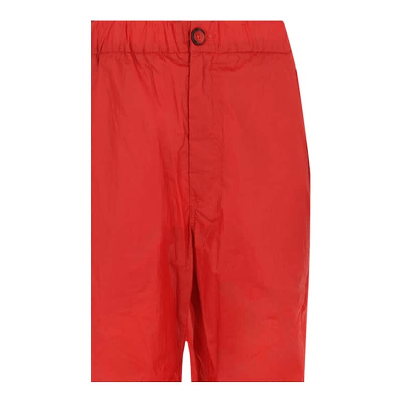Ferragamo Coated Drawstring Straight-Leg Pants, , - Red