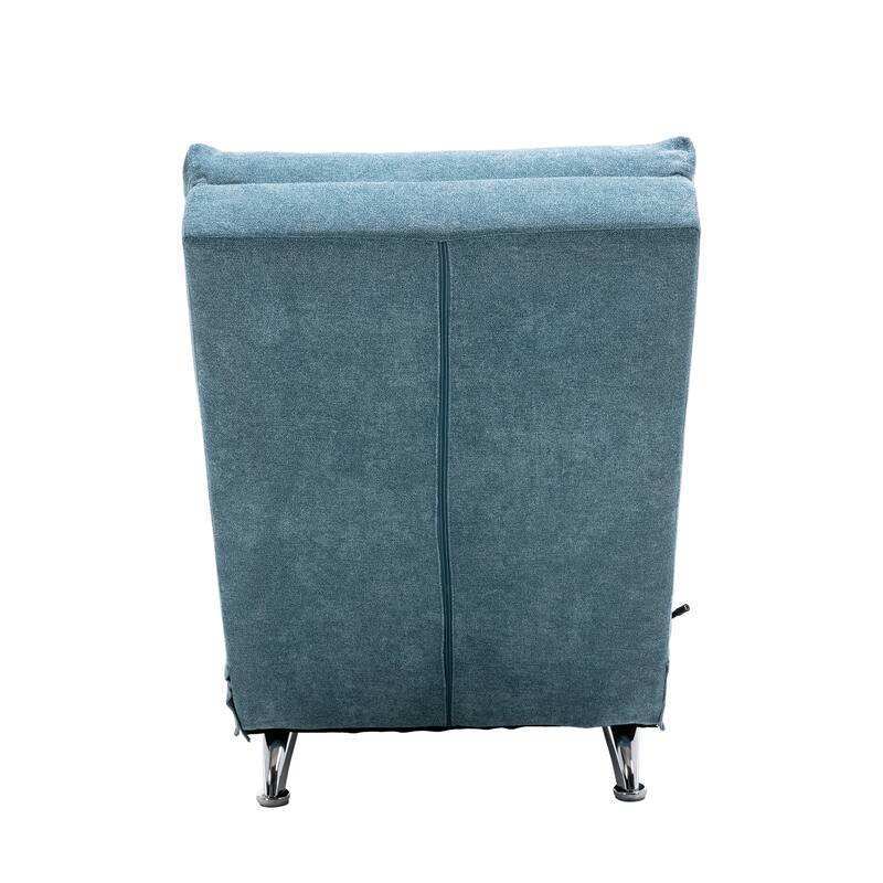 Luxury Upholstered Chaise Lounge Chair with Vibration for Relaxation, Fixed Back Fabric Leisure Recliner Sofa