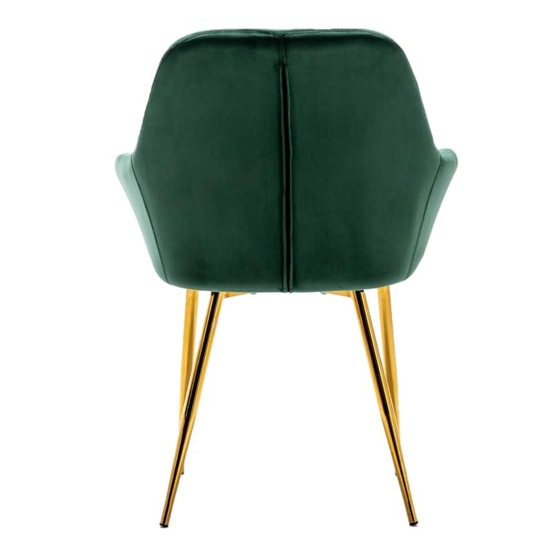 Tasmia Premium Emerald Accent Bucket Upholstered Dining Chairs (Set of 2)