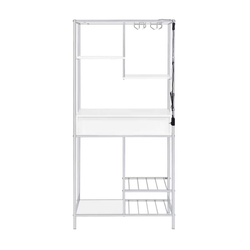 Wavecrest White High Gloss 6-shelf Wine Cabinet
