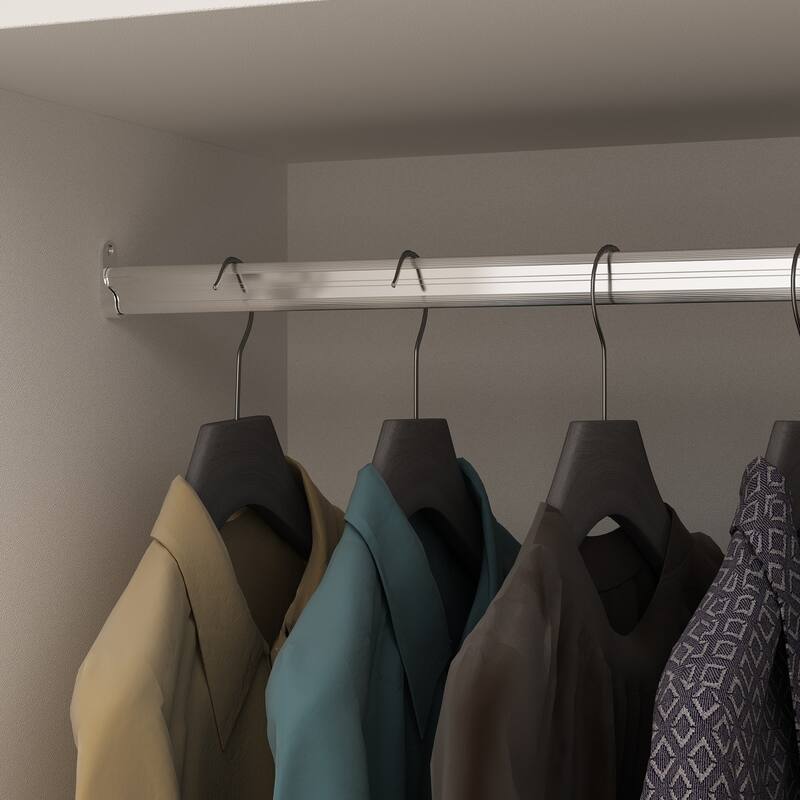 White Wardrobe Closet with Gold Handles - Modern Storage Cabinet with Drawers