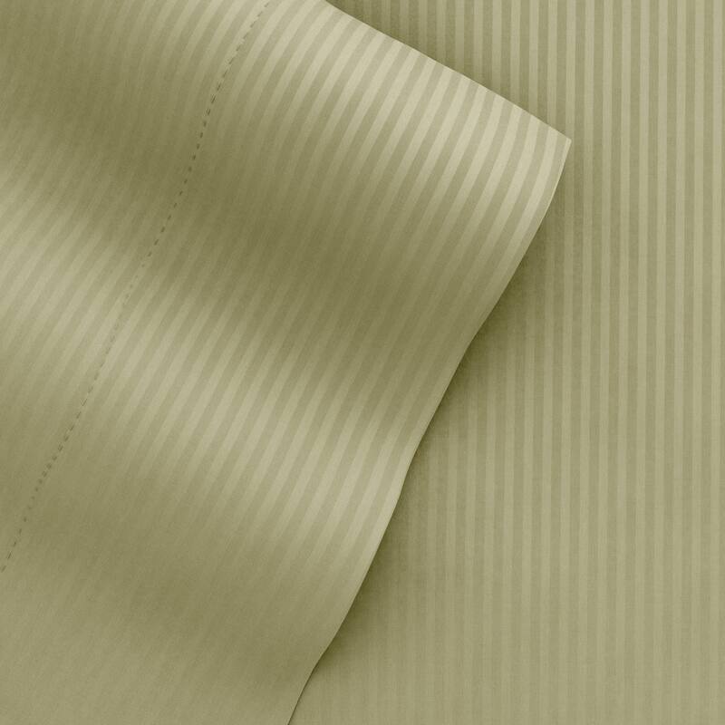 Becky Cameron Luxury Ultra Soft Striped Microfiber Bed Sheet Set - California King - Sage