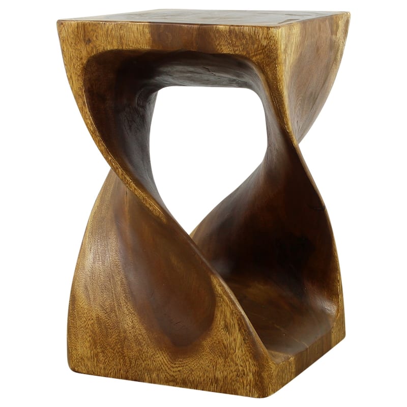 Haussmann® Original Wood Twist Stool 12 X 12 X 18 In High Oak Oil - 12" x 12" x 18"
