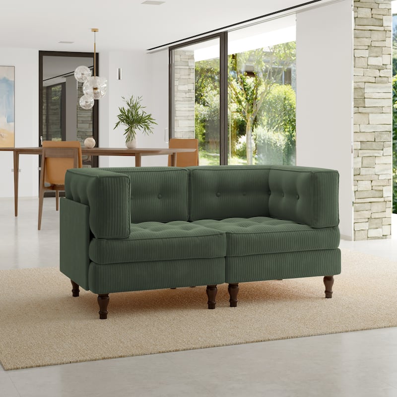 Oversized Sofa Corduroy Tufted Modular Sectional Set