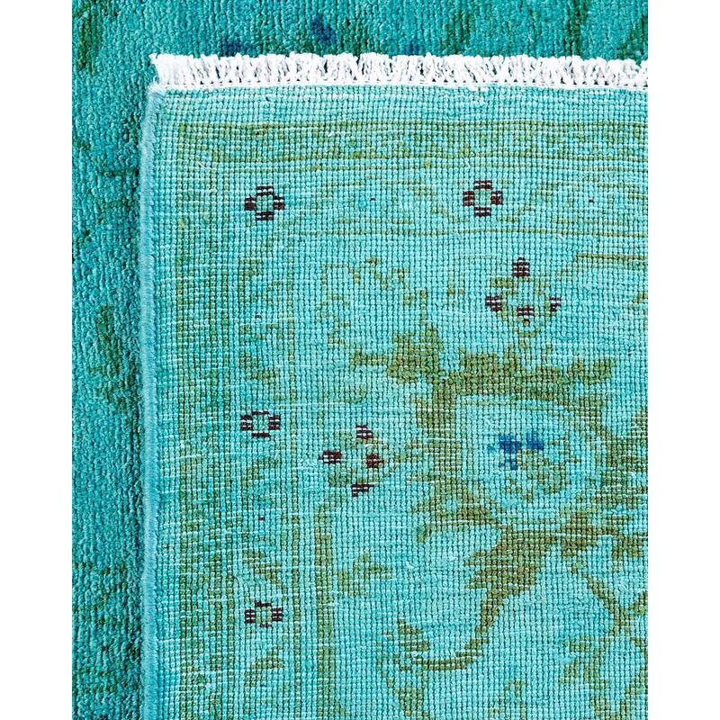 Vibrance, One-of-a-Kind Hand-Knotted Area Rug - Blue, 6' 1" x 8' 9" - 6' 1" x 8' 9"