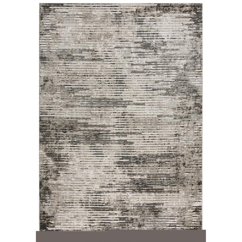Alora Decor Graystone Contemporary Gray Polyester Area Rug