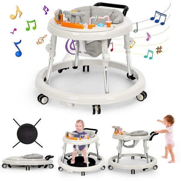 全国送料無料ギフト Music Adjustable 9 with Foldable Walker Baby Lights and アート・デザイン・音楽