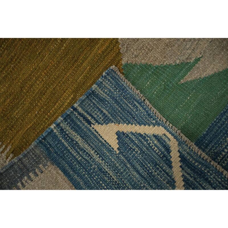 Hand Woven Oriental 100% Wool Carpet Southwestern Tribal Multi-Colored Kilim Area Rug - 9' 10'' X 9' 8''