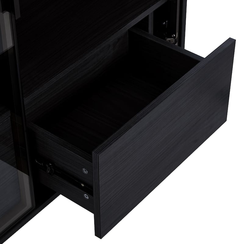 51.2'' Tall Lighted Display Cabinet with Tempered Glass Door