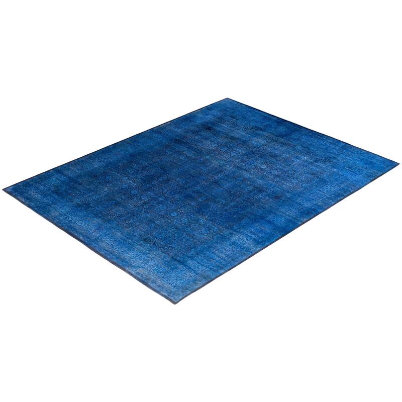 Fine Vibrance One-of-a-Kind Hand-Knotted Area Rug - Blue, 9' 1" x 11' 9" - 9' 1" x 11' 9"