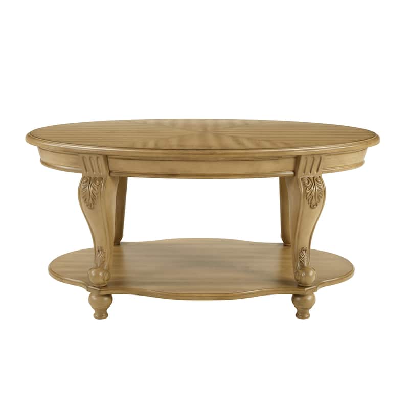 42'' oval wood coffee table for Living Room