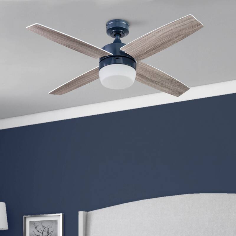 44" Prominence Home Atlas Pewter Modern Indoor LED Ceiling Fan with Light and Remote Control