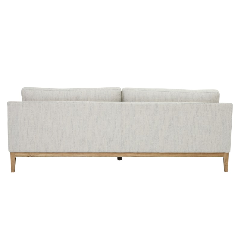Sagebrook Home Elegant Oak Wood 3-Seat Upholstered and Bolstered Sofa - 90" x 36" x 34"