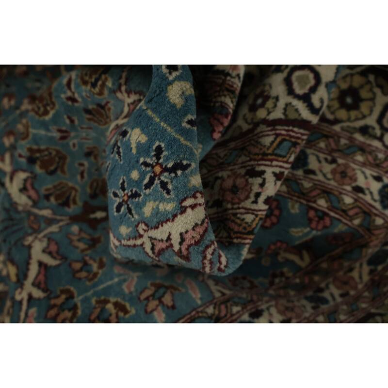 Hand Knotted Oriental 100% Wool Carpet Traditional All-Over Navy Blue & Blues Ziegler Runner Rug - 15' 10'' X 3' 4''