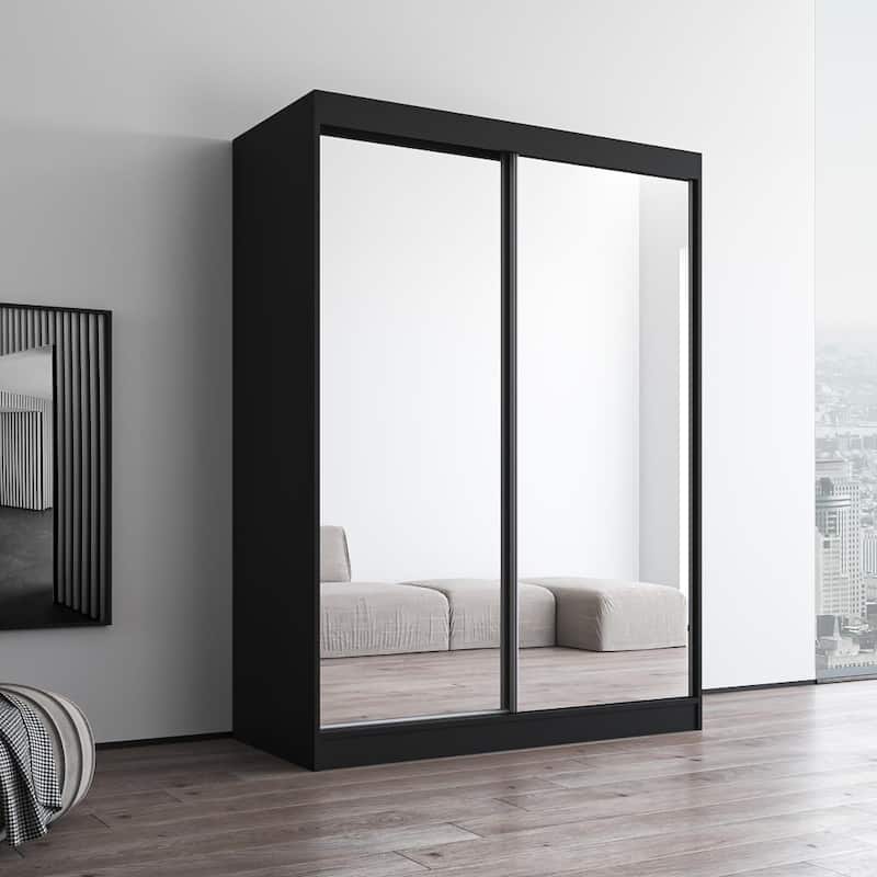 Copper Grove Parasol Modern Glossy Mirrored 2-door Wardrobe Armoire
