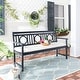 preview thumbnail 1 of 5, SAFAVIEH Outdoor Living Montclair 3-seat Dark Slate Grey/ Beige Bench - 23.4"x60.6"x34.7" PAT6736K