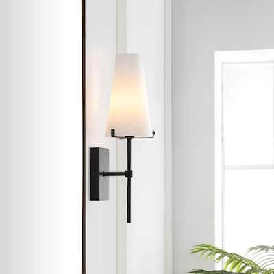SAFAVIEH Lighting Nanda 7-inch Wall Sconce (LED Bulbs Included) - 6 in. W x 6.8 in. D x 18.5 in. H
