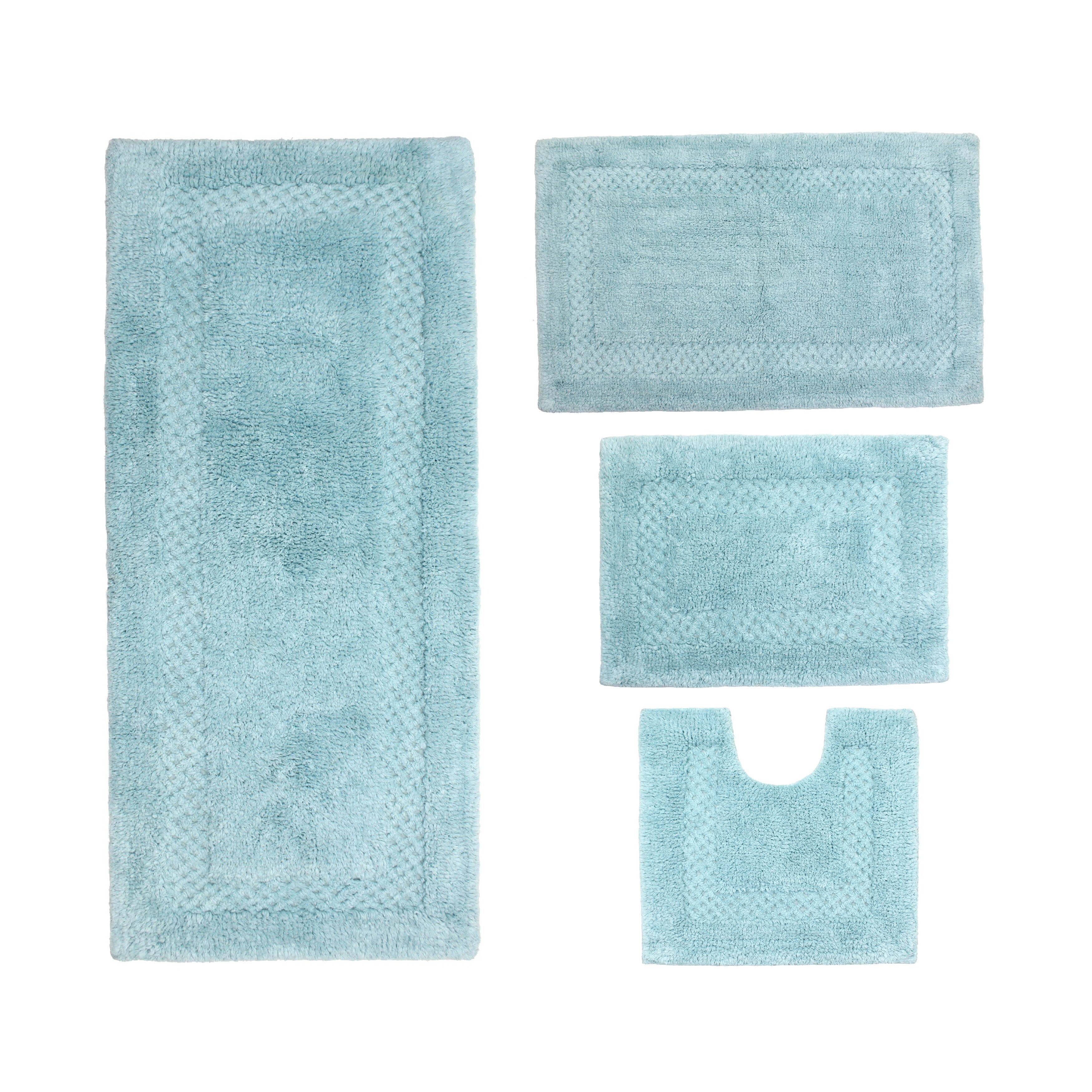 Home Weavers Classy Bathmat Collection - Absorbent Cotton Soft Bath Rug Machine Washable 21 inchx54 inch Aqua Size 21 x 54 Blue