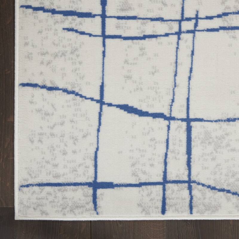 Power Loomed Distressed Geometric Abstract Modern Stain Resistant Area Rug - 60' X '36' X '0.39