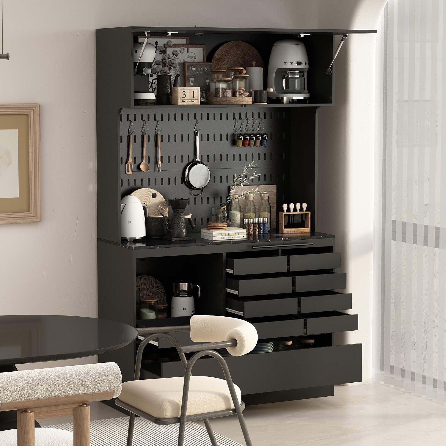 Free Standing Modular Kitchen Cabinet/Cupboard Storage Set