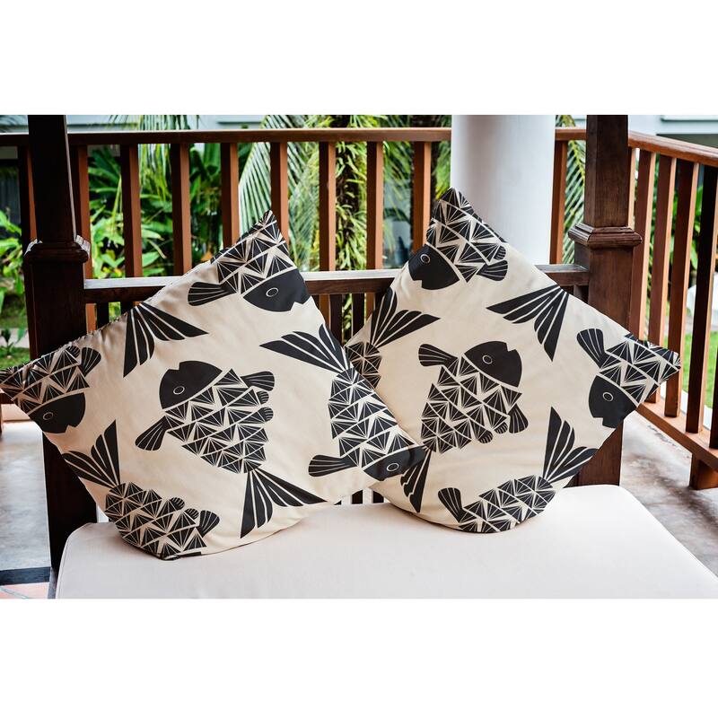 Big Fish Nautical Indoor/Outdoor Throw Pillow