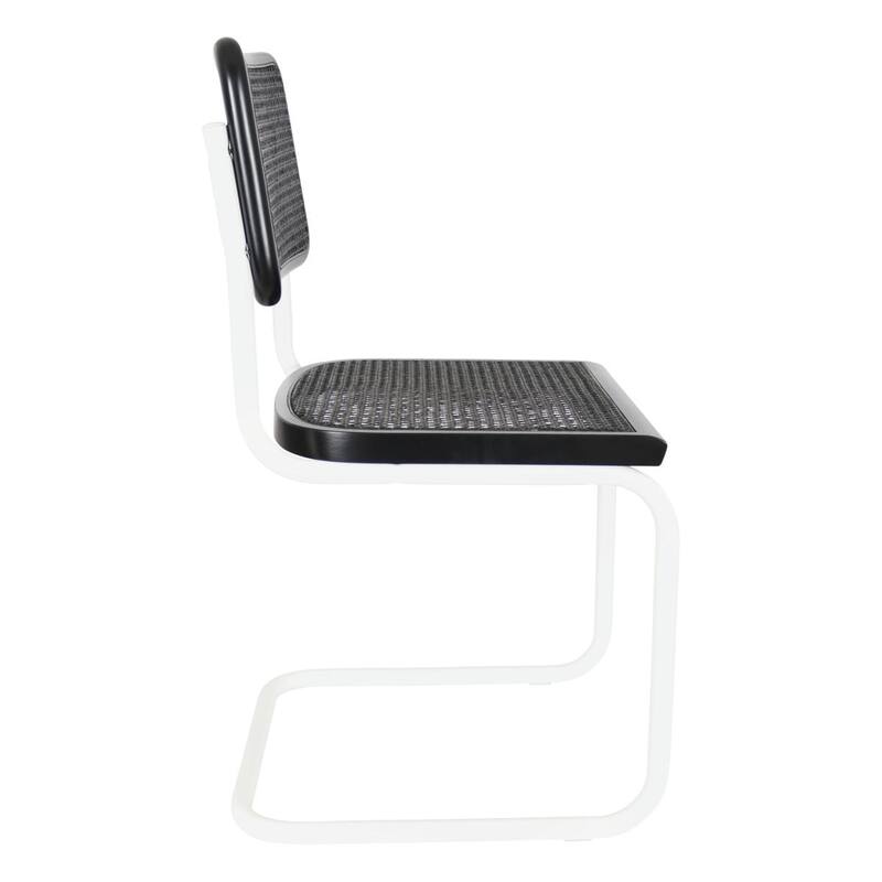 Breuer Chair Company Marcel Breuer Cesca Cane Cantilever Side Chair w/ White Steel Frame (Various Wood & Cane Colors)