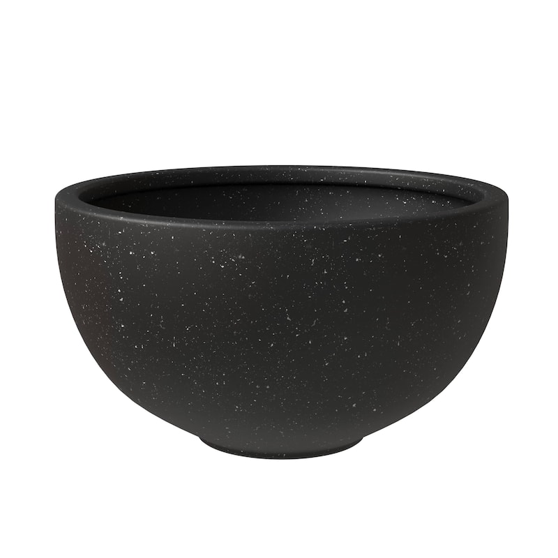 Iris Modern Minimalist Round Fiberstone and MGO Clay Planter With Drainage Holes for Indoor Outdoor Home Office Yard Patio Decor
