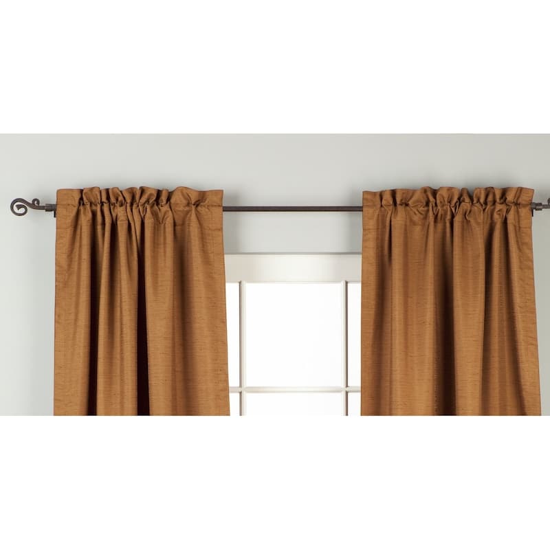 Brown Rod Pocket Matka Raw Silk Curtain / Drape / Panel - Piece
