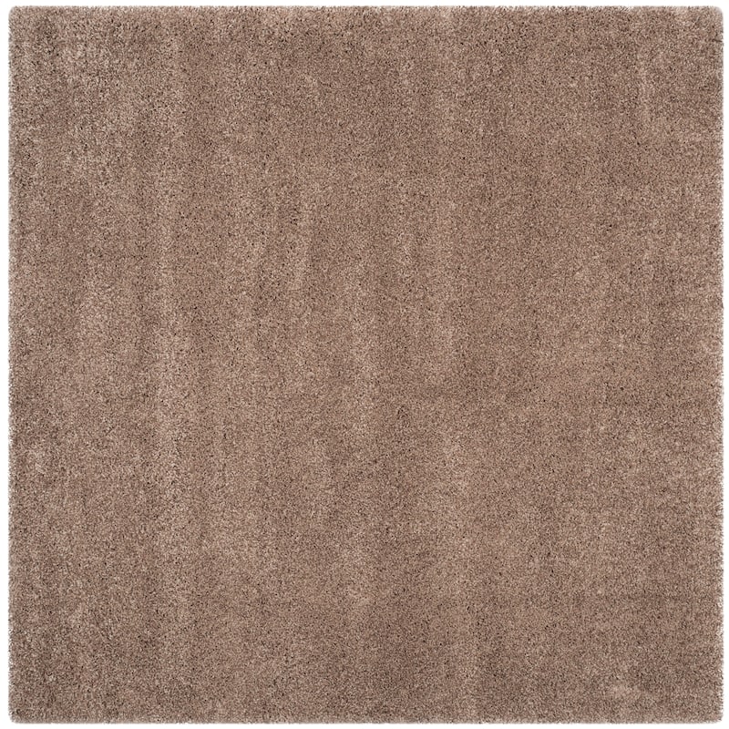 SAFAVIEH California Premium Shag Izat 2-inch Thick Area Rug - 4' Square - Taupe