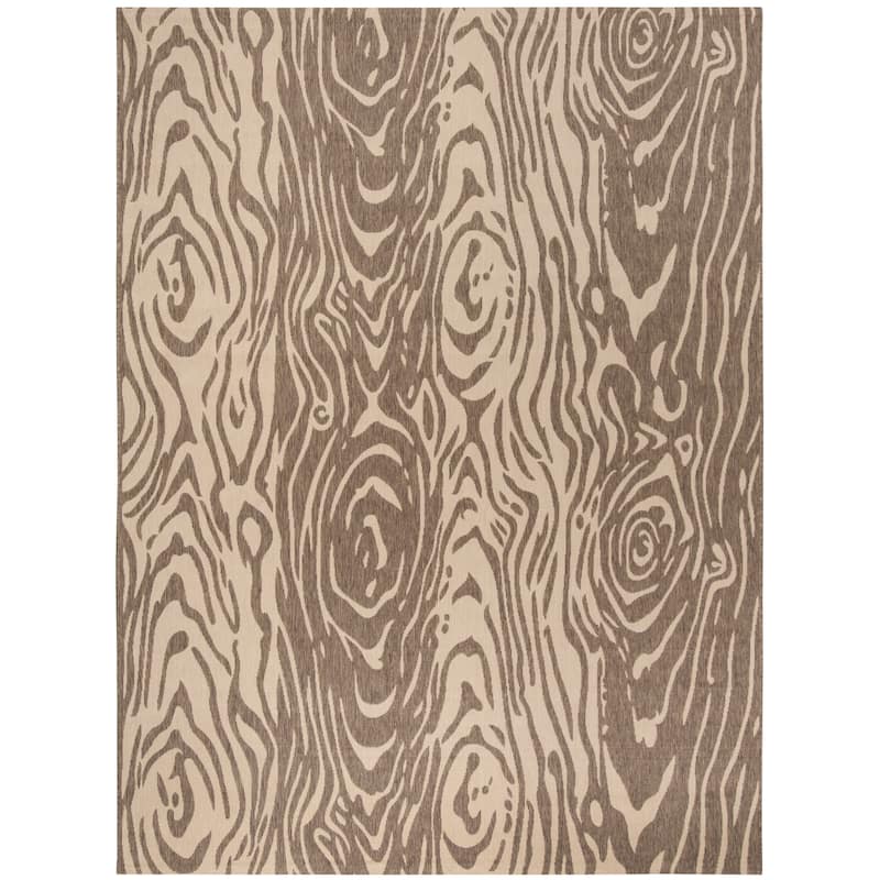 Martha Stewart by SAFAVIEH Layered Faux Bois Indoor/ Outdoor Waterproof Rug