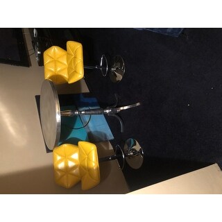 Glasgow Faux Leather Tufted Adjustable-height Bar Stools (Set of 2)